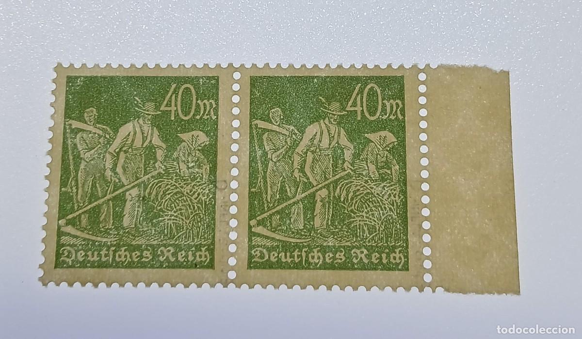Sellos: Alemania 1922 Pareja en borde de esquina M244b firmado infla berlin