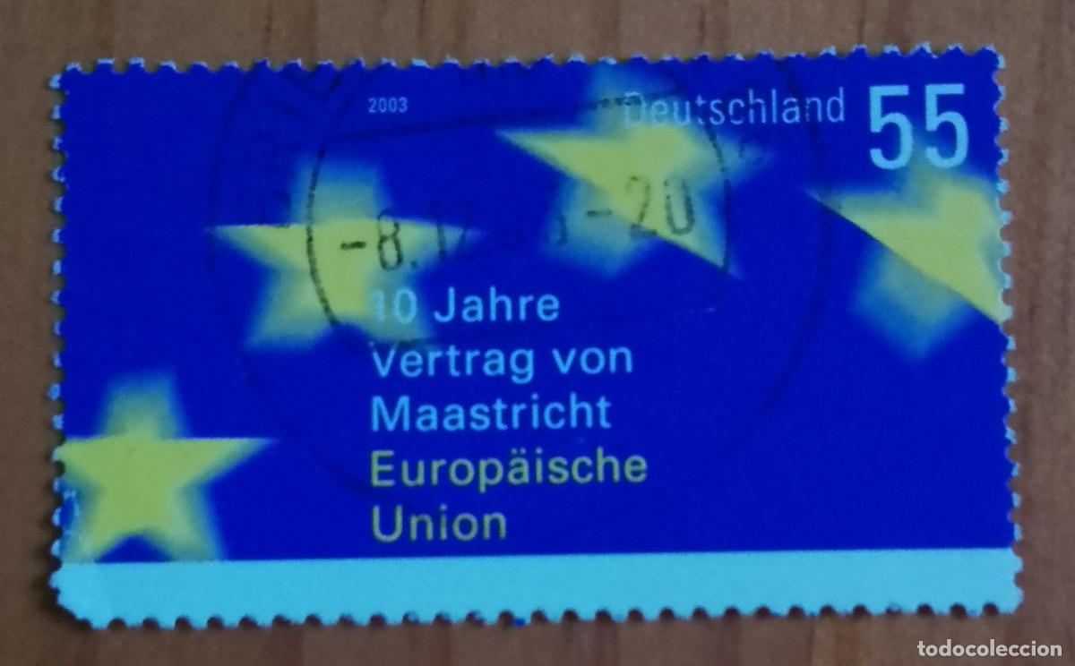 Stamps: ALEMANIA - V/F 55 - 10 A&Ntilde;OS DEL CONTRATO DE MAASTRICHT, UNI&Oacute;N EUROPEA - VER DESCRIPCI&Oacute;N