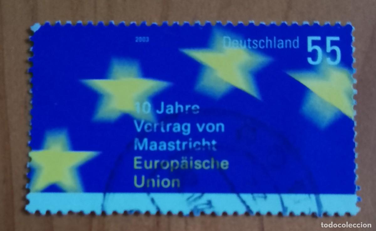 Francobolli: ALEMANIA - V/F 55 - 10 A&Ntilde;OS DEL CONTRATO DE MAASTRICHT, UNI&Oacute;N EUROPEA - VER DESCRIPCI&Oacute;N