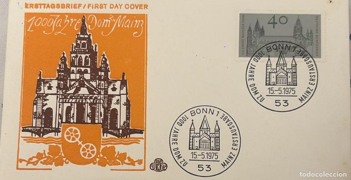 Sellos: TS.)1975, GERMANY, FIRST DAY COVER, COMMEMORATIVE PRE-PRINTED DESIGN FEATURING THE CATHEDRAL AND ITS