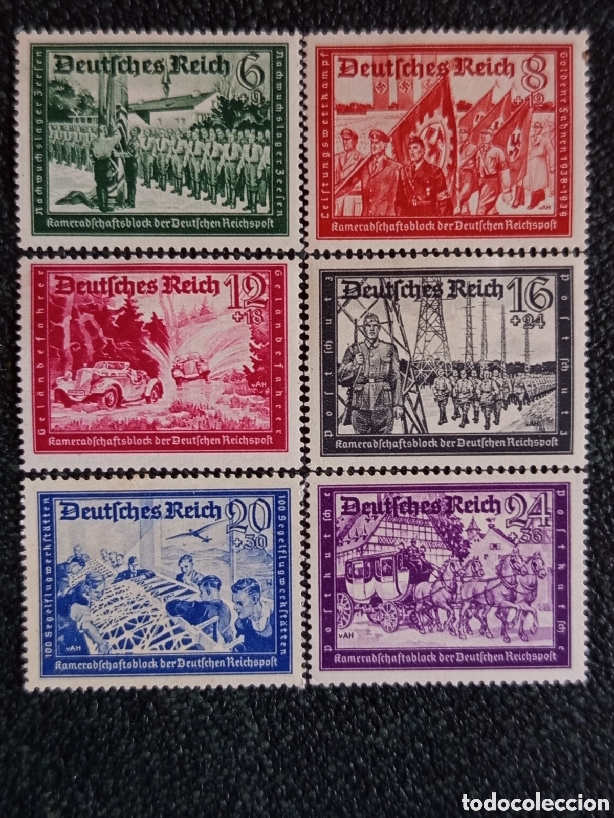 Francobolli: Serie Completa Alemania 1944 Camarader&iacute;a Reichspost Michel 888/893 MH