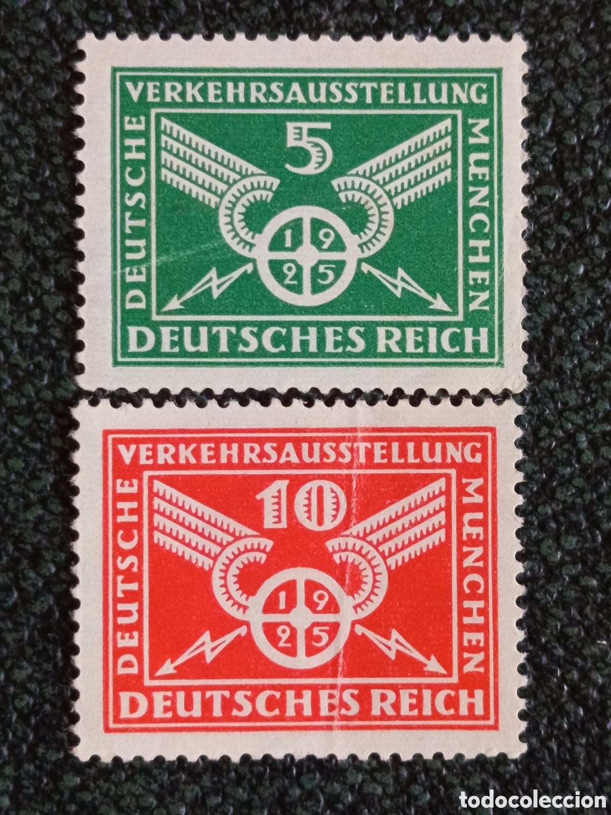 Francobolli: Serie Completa Alemania 1925 Exposici&oacute;n Transportes M&uacute;nich Michel 370/371 MH