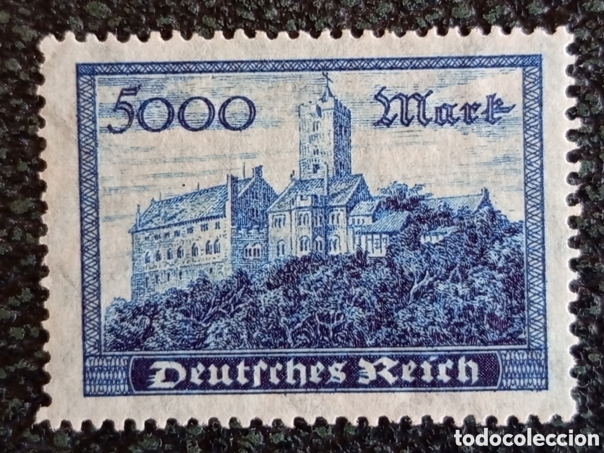 Selos: Sello Alemania Imperio 1923 - 5000 Mark Castillo Wartburg Michel 261 MH