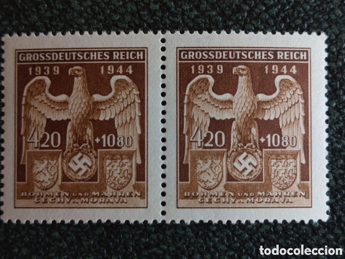Selos: Pareja Sellos Bohemia y Moravia 1944 - Aniversario Protectorado - Michel 134 MNH