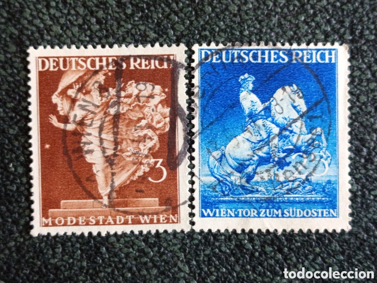 Sellos: Lote 2 Sellos Alemania III Reich 1941 - Feria de Primavera Viena - Michel 768/771
