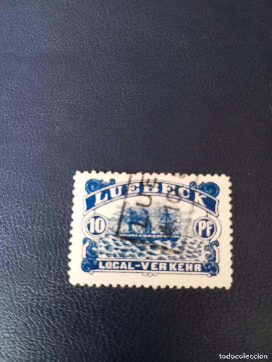 Sellos: ALEMANIA, LOCALES, L&Uuml;BECK, 1888, VELERO DOMFER