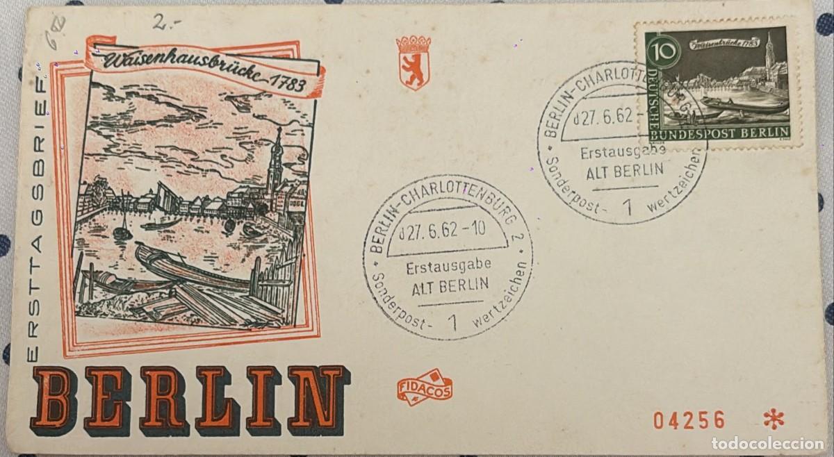Sellos: TS.)1962, GERMANY, FIRST DAY COVER, COMMEMORATIVE CACHET DEPICTING THE OLD &rdquo;WAISENHAUSBR&Uuml;CKE&rdquo; BRIDGE
