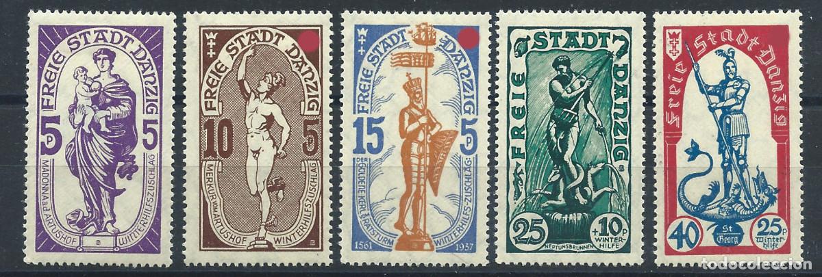 Sellos: Dantzig N&deg;230/34* (MH) 1937 - Secours d'hiver
