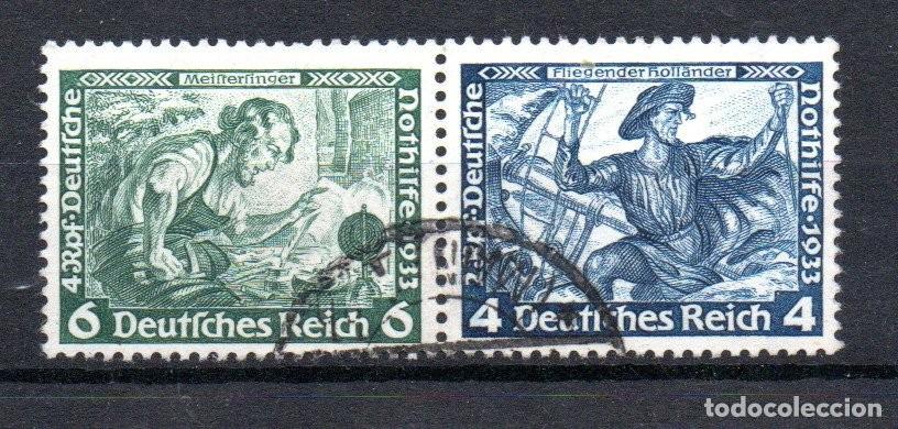 Sellos: ALEMANIA TERCER REICH. SE-TENANT. W 47. SOCORRO INVIERNO. SERIE WAGNER.