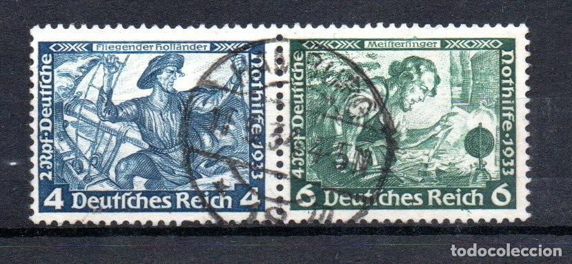 Sellos: ALEMANIA TERCER REICH. SE-TENANT. W 49. SOCORRO INVIERNO. SERIE WAGNER.