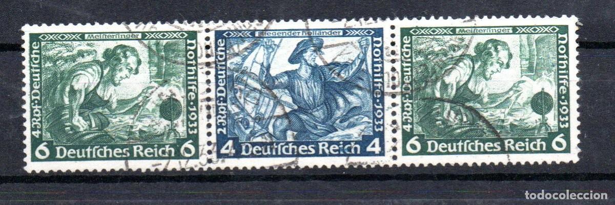 Sellos: ALEMANIA TERCER REICH. SE-TENANT. W 48. SOCORRO INVIERNO. SERIE WAGNER.