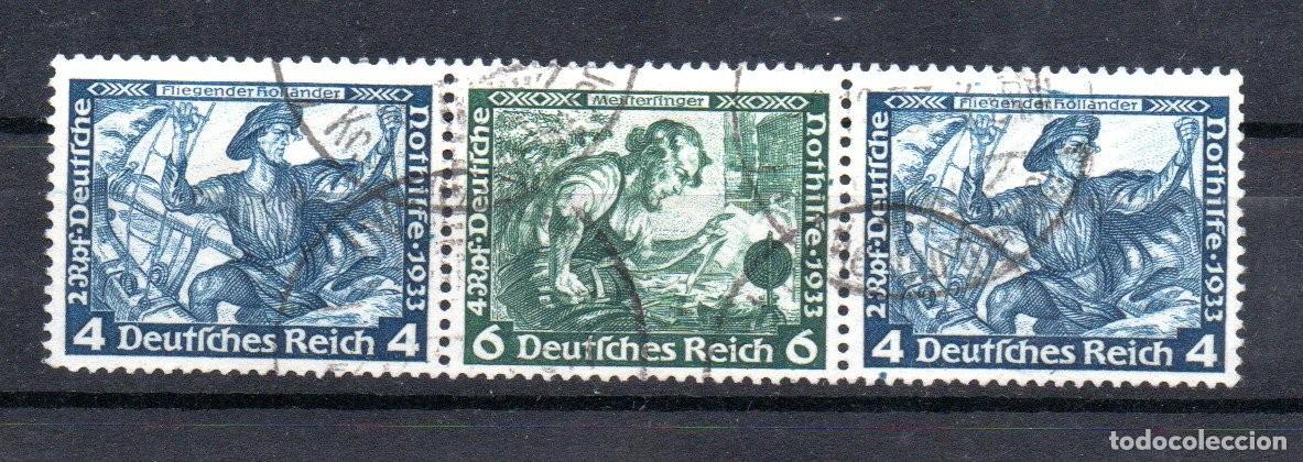 Sellos: ALEMANIA TERCER REICH. SE-TENANT. W 50. SOCORRO INVIERNO. SERIE WAGNER.