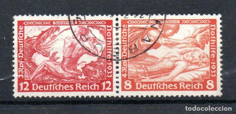 Sellos: ALEMANIA TERCER REICH. SE-TENANT. W 55. SOCORRO INVIERNO. SERIE WAGNER.