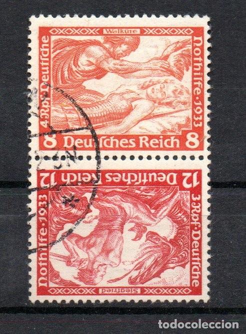 Sellos: ALEMANIA TERCER REICH. SE-TENANT. SK 20. SOCORRO INVIERNO. SERIE WAGNER.