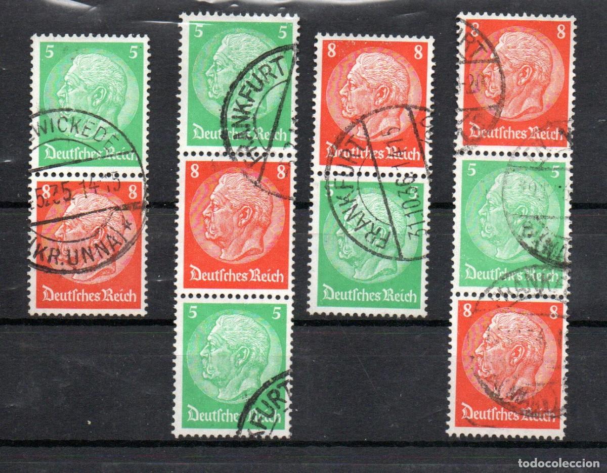 Sellos: ALEMANIA TERCER REICH. 1934. SE-TENANT. S 119, S 120, S 121, S 122 . HINDENBURG