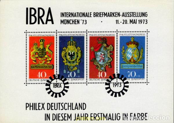 Briefmarken: 796972 MNH ALEMANIA FEDERAL 1973 CONGRESO INTERNACIONAL DE FILATELIA Y EXPOSICION FILATELICA IBRA
