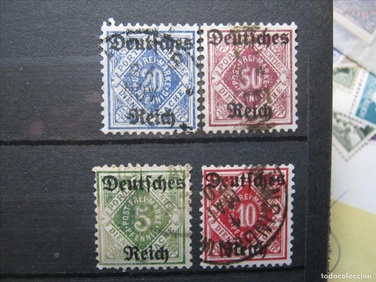 Selos: ALEMANIA IMPERIO REICH SERVICIO W&Uuml;RTTEMBERG MICHEL 52, 53, 55 Y 56 USADOS LEER.