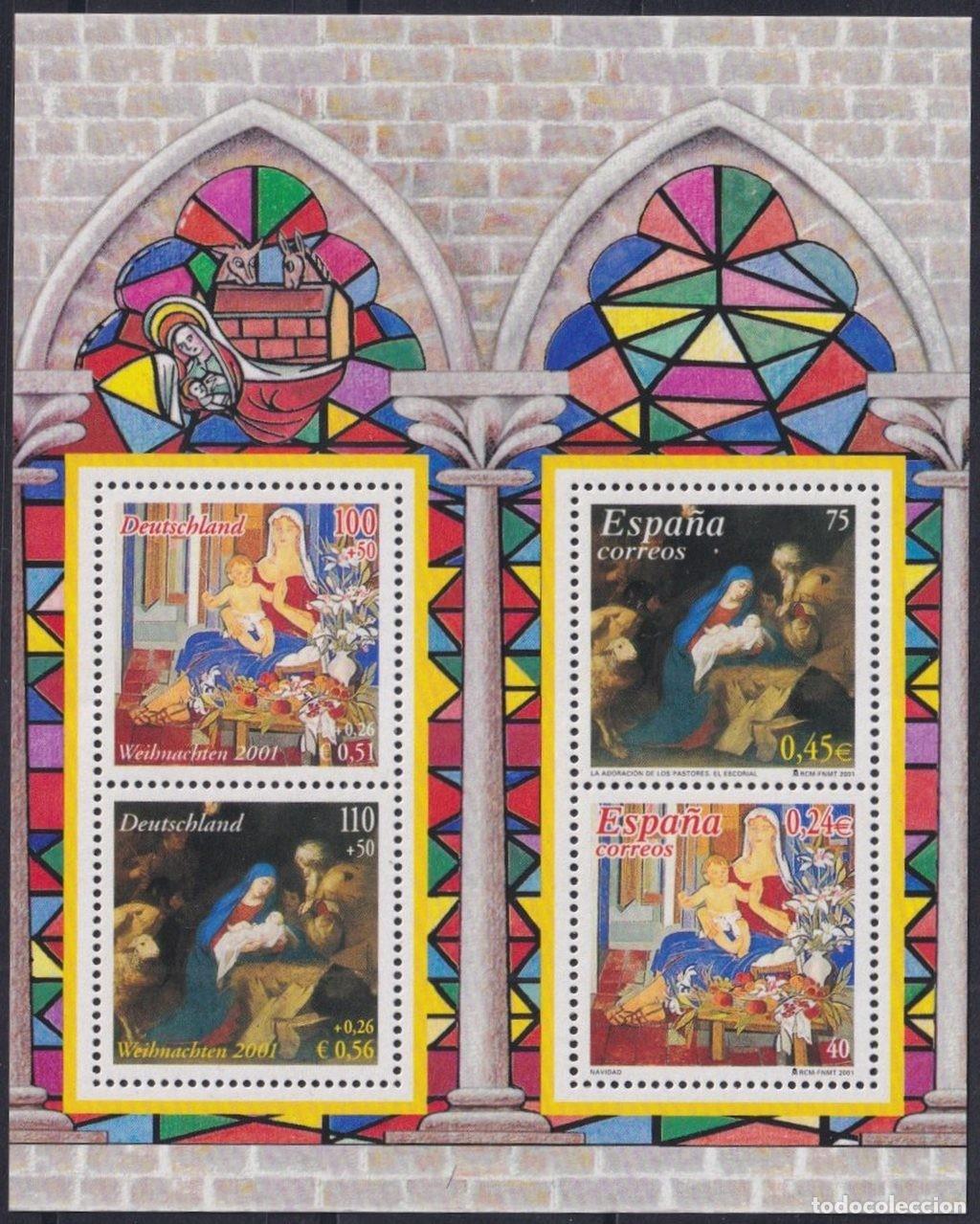 Selos: F-EX63708 ESPA&Ntilde;A SPAIN MNH 2001 JOINS ISSUE WITH GERMANY ART PAINTING MADONNA