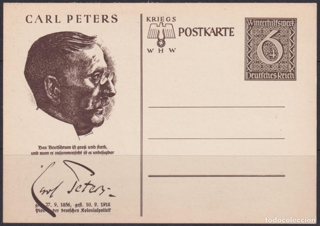 Selos: F-EX66952 GERMANY 1939 6pf POSTAL STATIONERY ILLUSTRATED CARL PETERS.