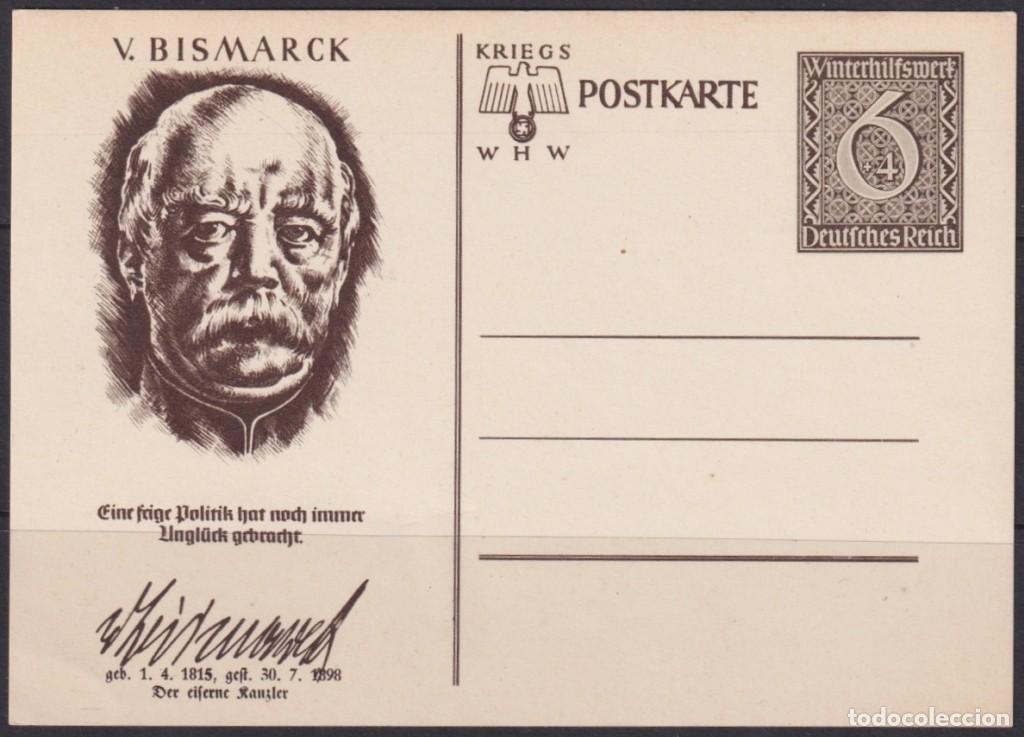 Selos: F-EX66951 GERMANY 1939 6pf POSTAL STATIONERY ILLUSTRATED OTTO VON BISMARK.