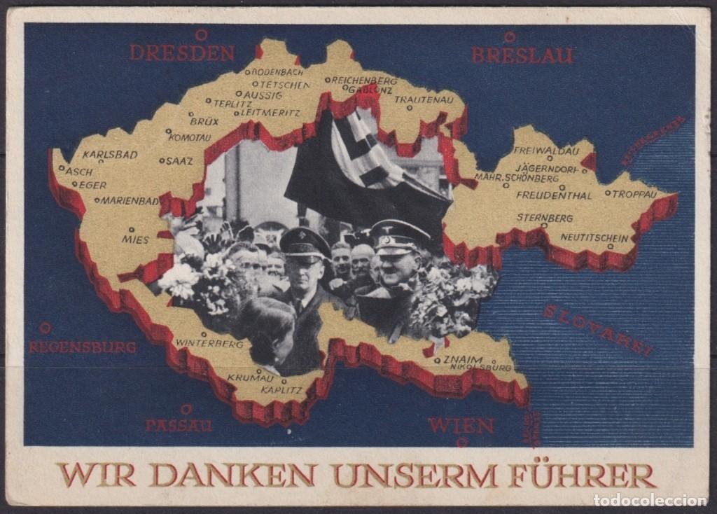 Selos: F-EX66961 GERMANY 1939 WWII 6pf POSTAL STATIONERY ILLUSTR SUDETELAND OCCUPATION.