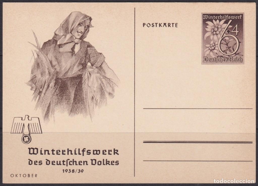 Briefmarken: F-EX66714 GERMANY 1939 6pf WWII WINTERHILFSWECK POSTAL STATIONERY OCTOBER WOMAN.