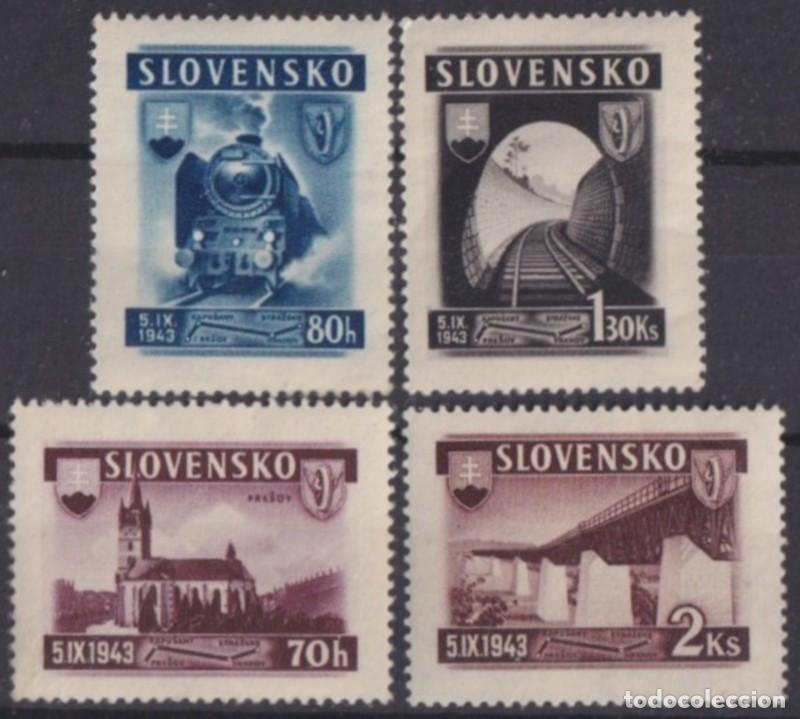 Selos: F-EX63349 SLOVAKIA MH 1943 WWII GERMANY OCCUPATION NEW RAILWAY TRAIN LOCOMOTIVE.