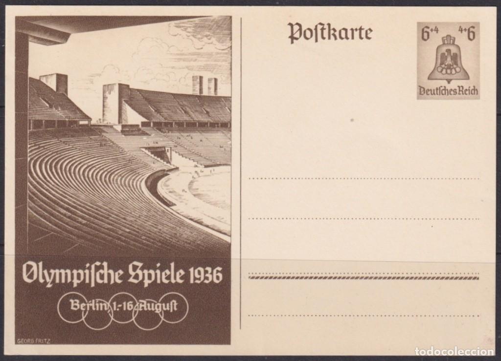 Timbres: F-EX66662 GERMANY 1936 6pf POSTAL STATIONERY OLYMPIC STADIUM GAMES.