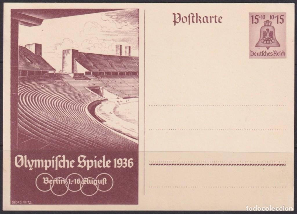 Timbres: F-EX66660 GERMANY 1936 15pf POSTAL STATIONERY OLYMPIC STADIUM GAMES.