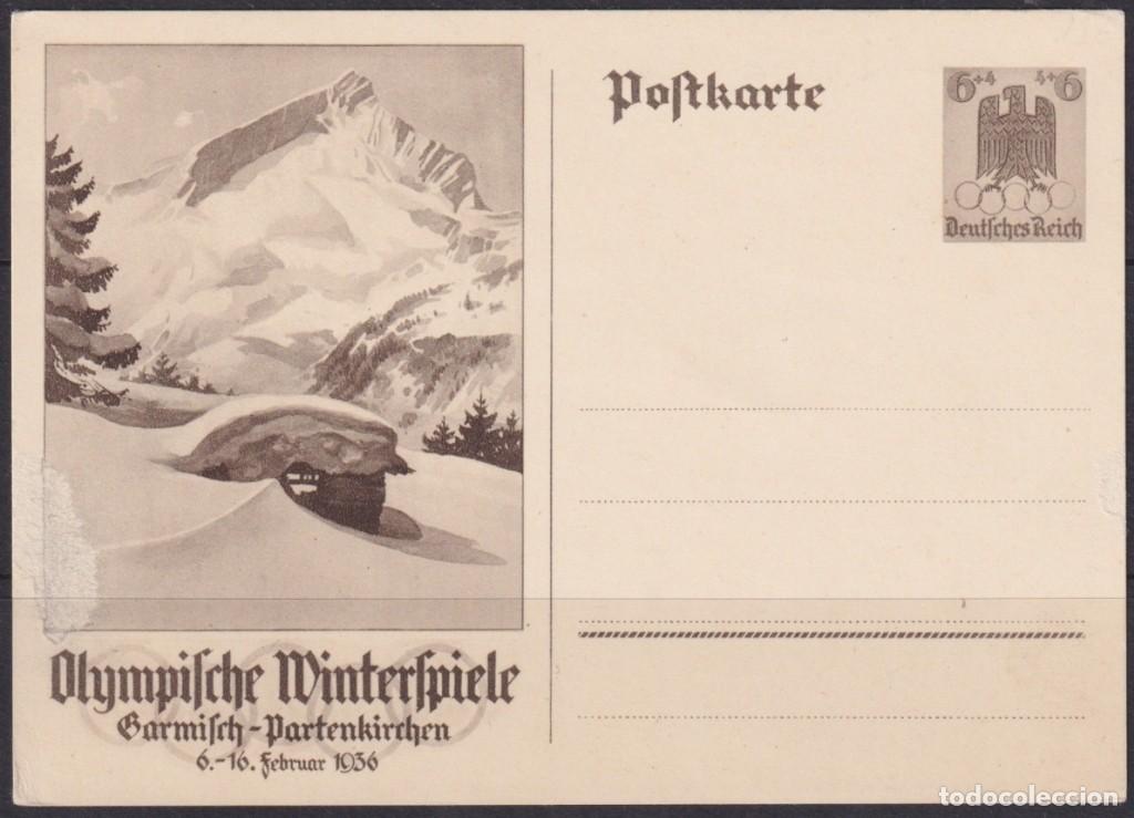 Timbres: F-EX66659 GERMANY 1936 6pf POSTAL STATIONERY OLYMPIC WINTER GAMES MOUNTAING.