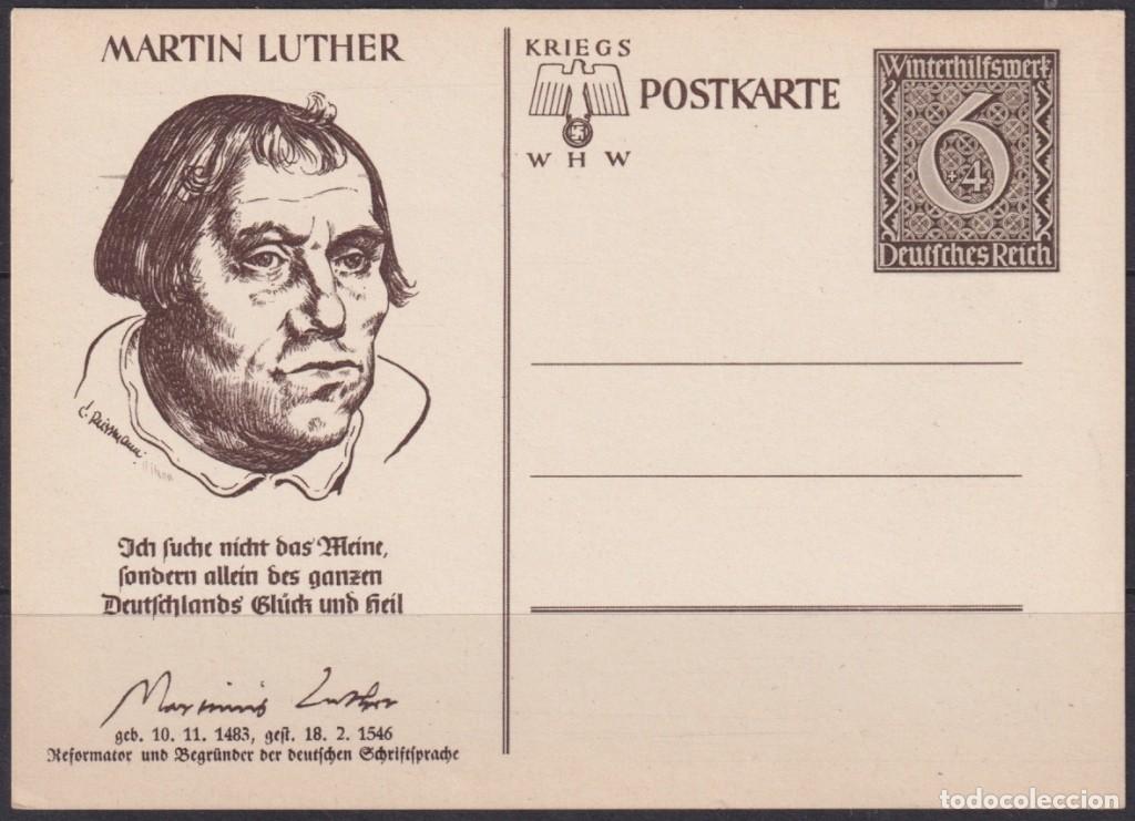 Timbres: F-EX66968 GERMANY 1939 6pf POSTAL STATIONERY ILLUSTRATED MARTIN LUTHER.