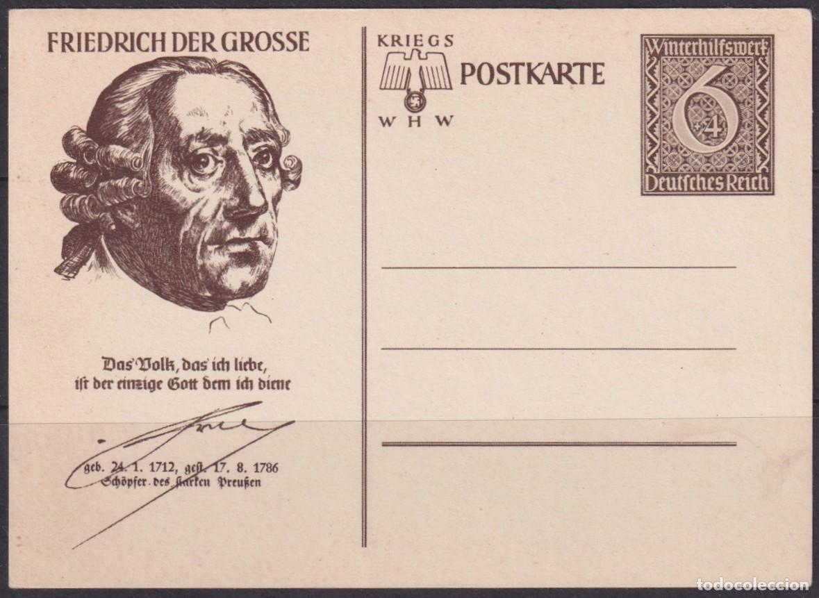 Selos: F-EX66718 GERMANY 1939 6pf POSTAL STATIONERY ILLUSTRATED FRIEDRICH DER GROSSE.