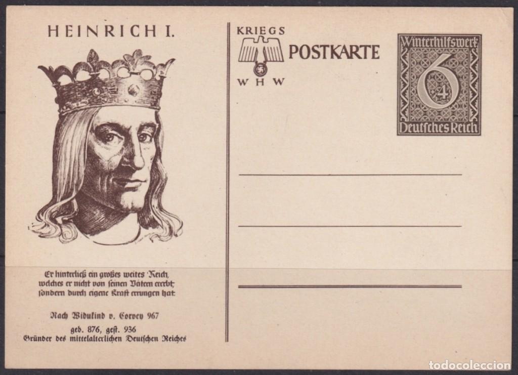 Selos: F-EX66715 GERMANY 1939 6pf POSTAL STATIONERY ILLUSTRATED HENRI I HEINRICH I.
