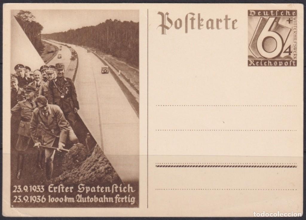 Selos: F-EX66623 GERMANY WWII POSTAL STATIONERY ROAD CONSTRUCTION 1936 UNUSED.