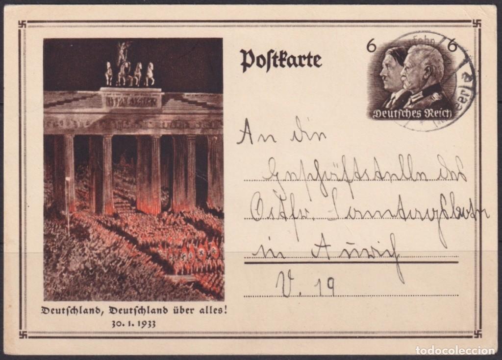 Selos: F-EX66582 GERMANY SPECIAL STATIONERY CARD USED 1933 MARCH OF THE TORCHES.