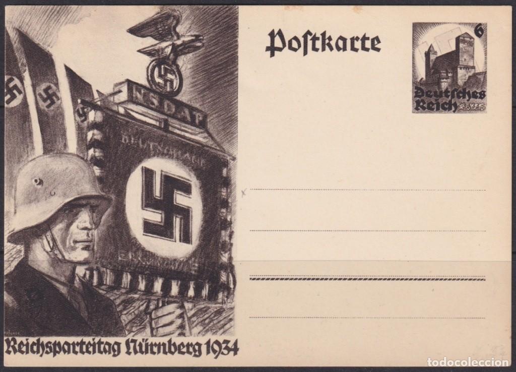 Francobolli: F-EX66583 GERMANY SPECIAL STATIONERY CARD 1934 UNUSED SOLDIER NURENBERG MEETING.