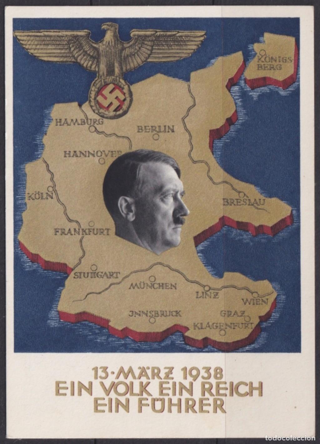 Francobolli: F-EX66666 GERMANY 1938 POSTAL STATIONERY ILLUSTRATED MAP & EAGLE.