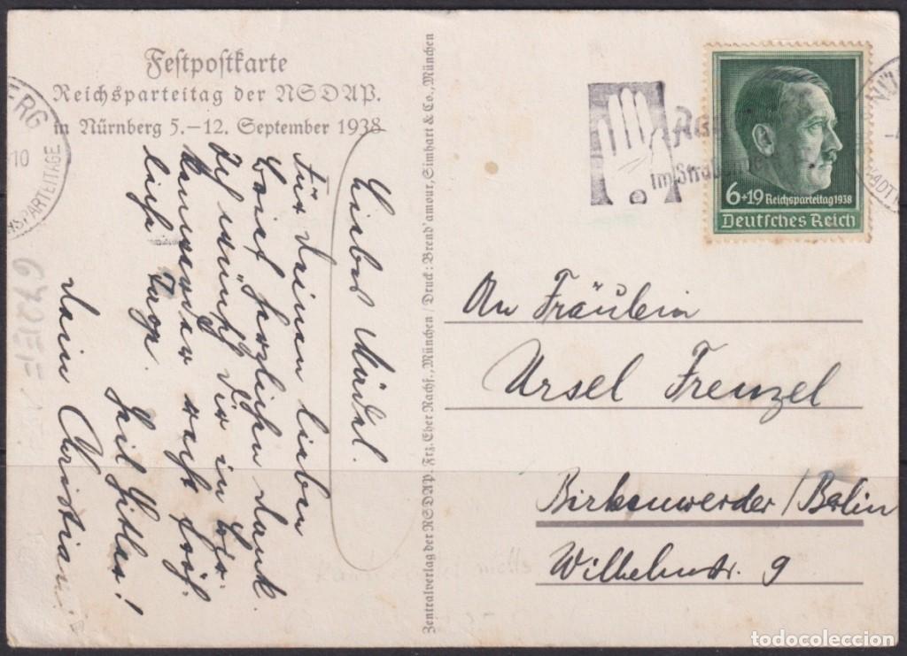 Francobolli: F-EX66965 GERMANY 1938 NURENBERG PARTY MEETENG ILLUSTRATED POSTCARD.