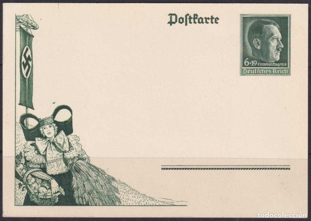Francobolli: F-EX66711 GERMANY 1938 POSTAL STATIONERY UNUSED WOMAN CARRING FRUIT.