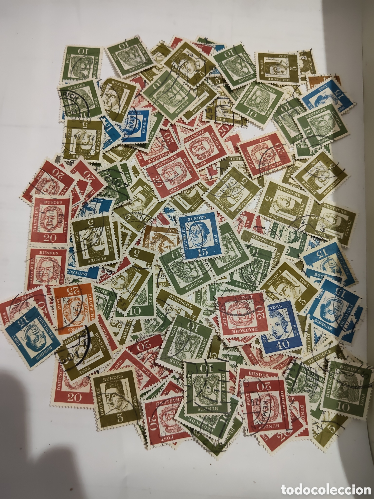 Stamps: Lote de m&aacute;s de 150 sellos de Alemania Federal personajes famosos alemanes 1961