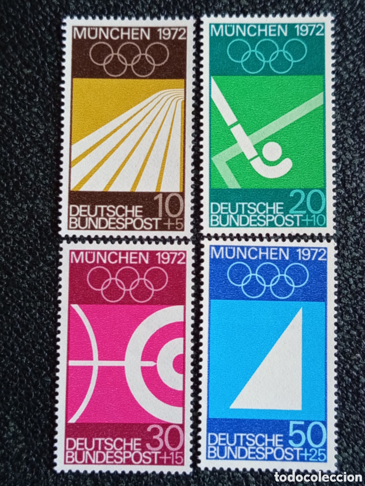 Sellos: Alemania 1972 JJOO M&uacute;nich Deportes MNH - Cat&aacute;logo Michel 726-729 serie