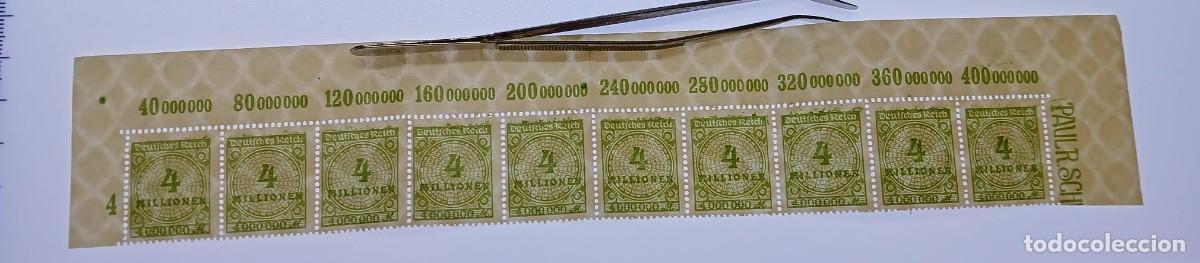 Sellos: Alemania 1923 M316 Borde superior completo con manchas de impresi&oacute;n