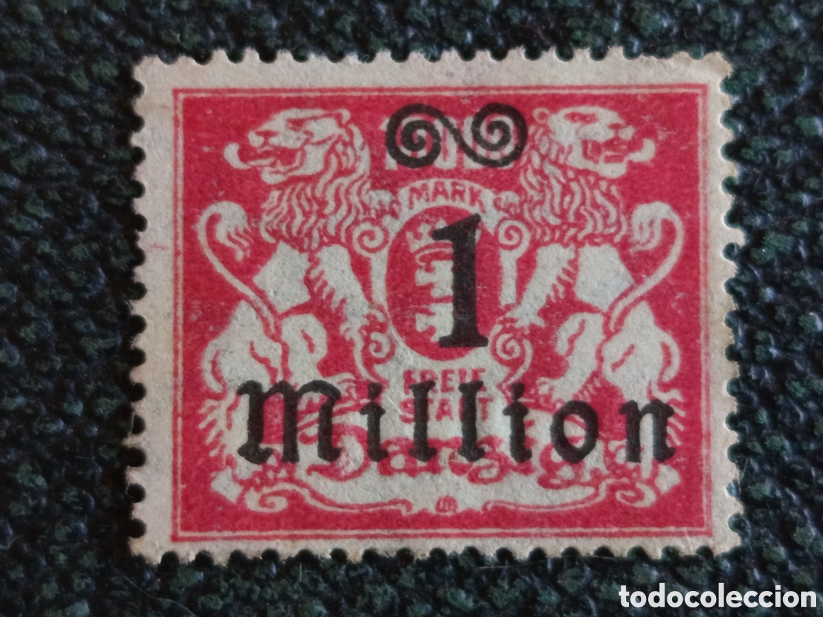 Sellos: Sello Danzig 1923 Sobrecarga 1 Million sobre 60 Mark Michel 164 MH