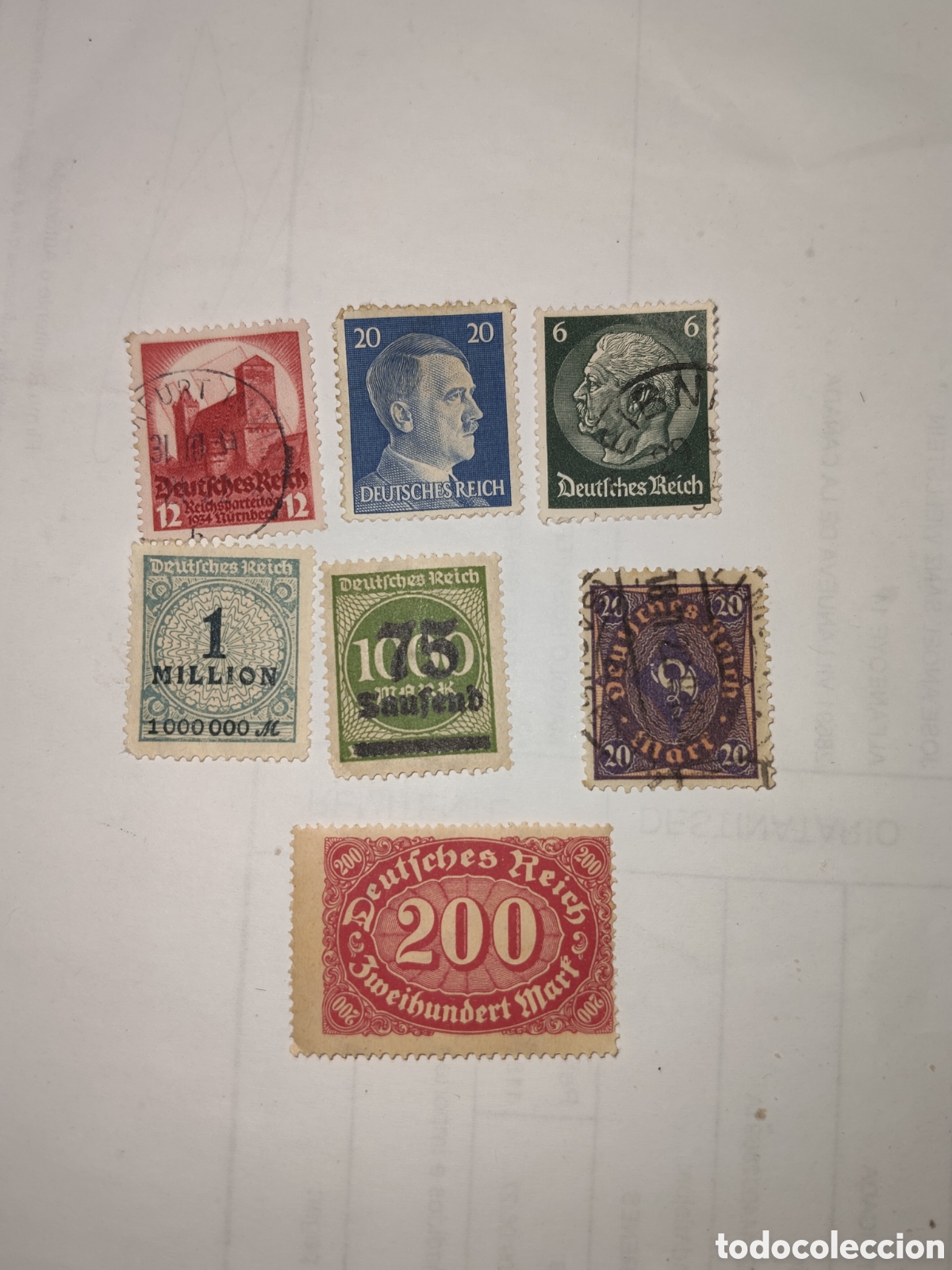 Sellos: 7 sellos alemanes Deutches Reich variados 1922-45