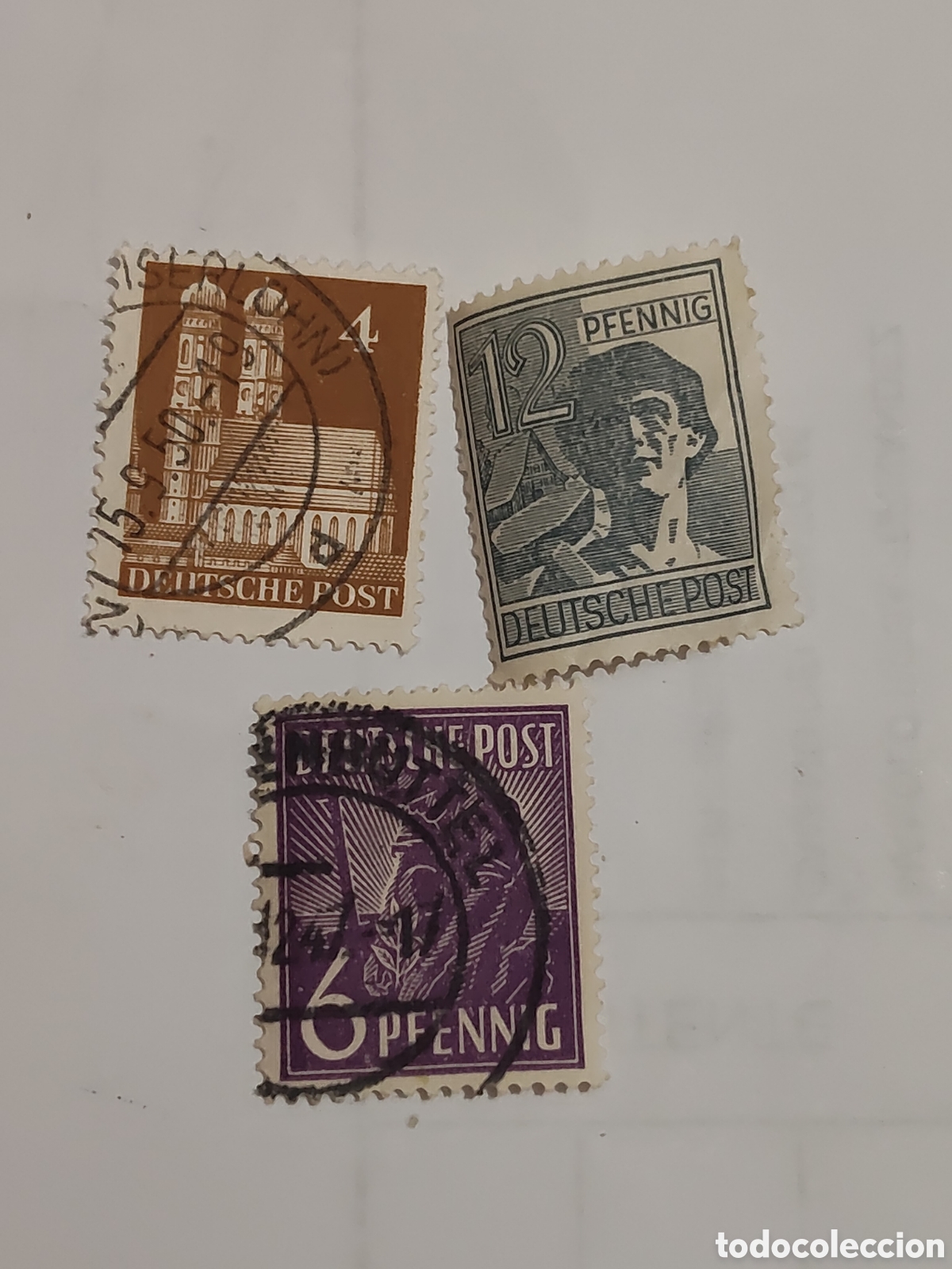 Sellos: 3 Sellos alemanes Deutches Post variados 1948