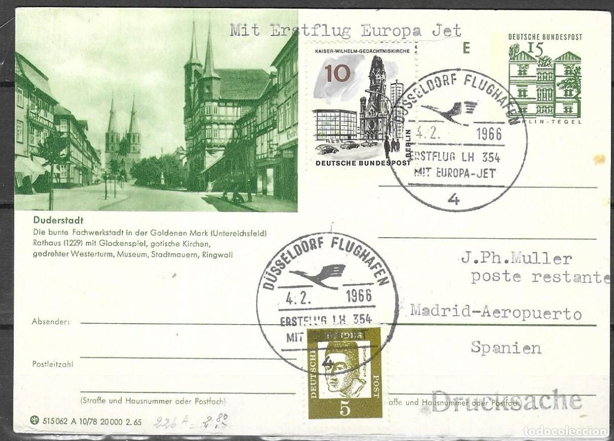Sellos: ENTERO POSTAL DE ALEMANIA 1966