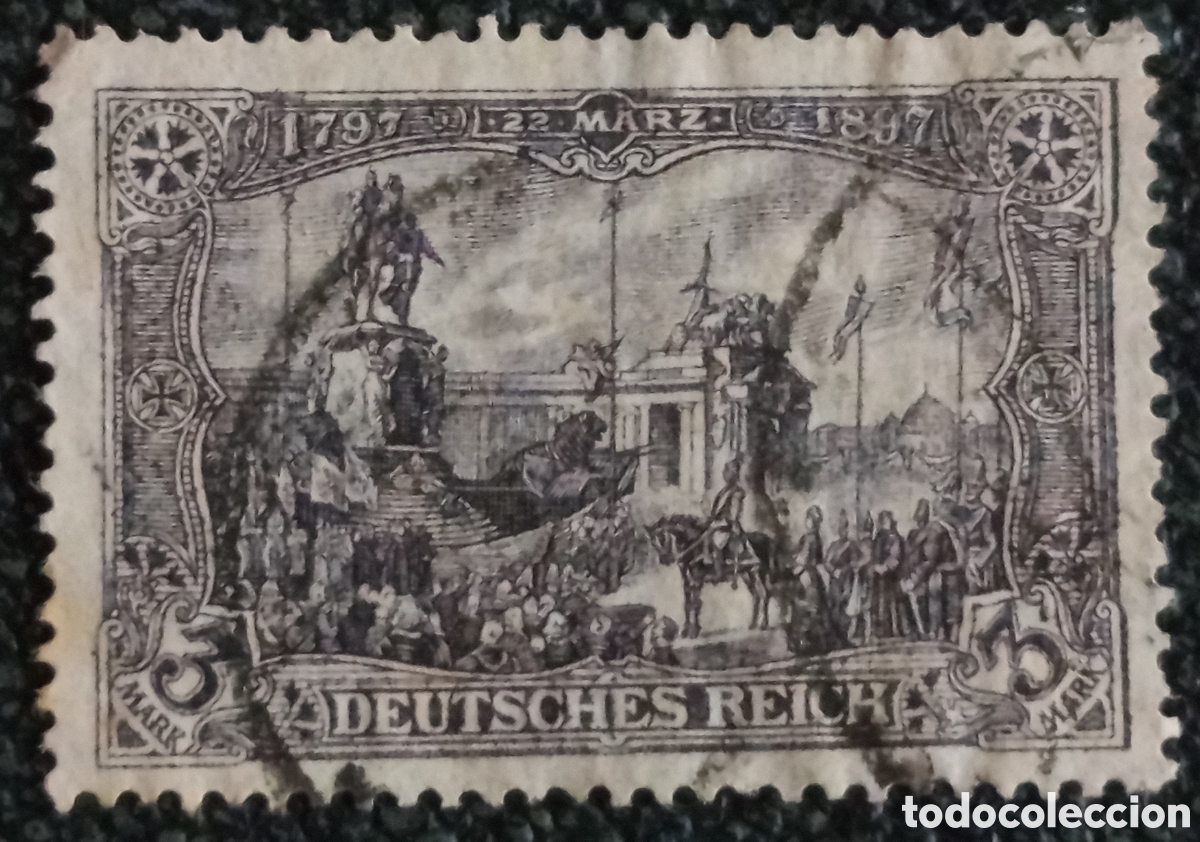 Sellos: Sello Alemania 1920 Deutsches Reich 5 Mark Monumento Guillermo I Mi97 BII