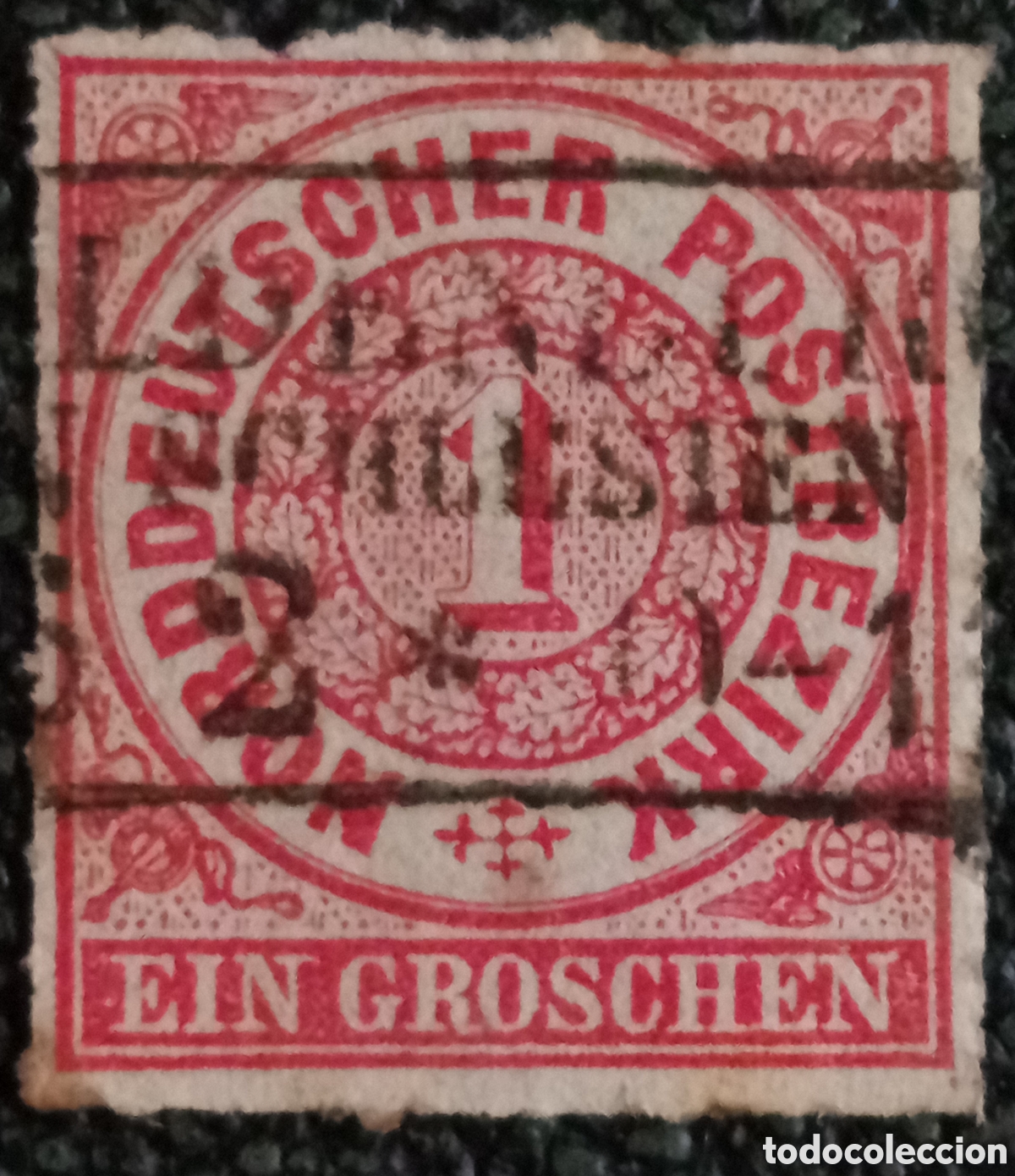 Sellos: Sello Alemania 1869 Norddeutscher Postbezirk 1 Groschen Carm&iacute;n Usado Mi16