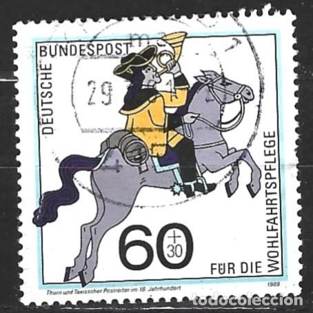 Sellos: ALEMANIA FEDERAL - 1989 - POSTILLION - SELLO BEN&Eacute;FICO - SELLADO