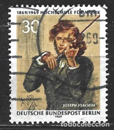 Sellos: ALEMANIA - BERL&Iacute;N - 1969 - 100 ANIV. CONSERVATORIO DE M&Uacute;SICA - JOSEPH JOACHIM, VIOLINIST - SELLADO